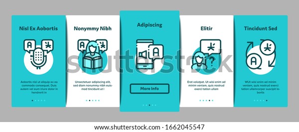 Interpreter Translator Onboarding Mobile App Page Screen Vector