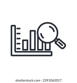 interpretando el icono de datos. vector.Curso editable.Signo de estilo lineal para uso de diseño web,logotipo.Ilustración de símbolo.