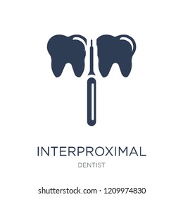 Interproximal icon. Trendy flat vector Interproximal icon on white background from Dentist collection, vector illustration can be use for web and mobile, eps10