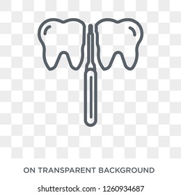 Interproximal icon. Trendy flat vector Interproximal icon on transparent background from Dentist collection. High quality filled Interproximal symbol use for web and mobile