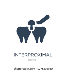interproximal icon vector on white background, interproximal trendy filled icons from Dentist collection, interproximal vector illustration