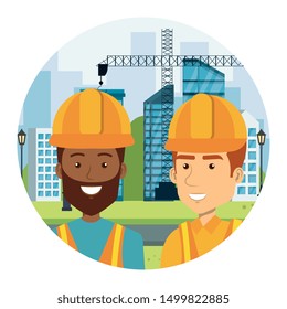 interracial builders constructors on workside characters