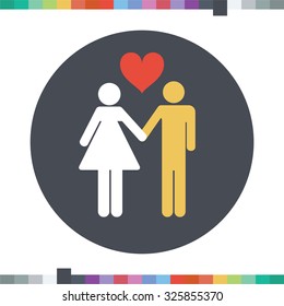 Interracial couple icon.