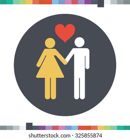 Interracial couple icon.