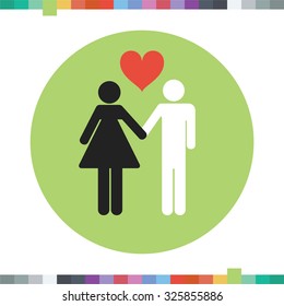 Interracial couple icon.