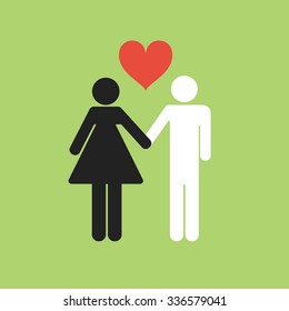 Interracial couple icon.