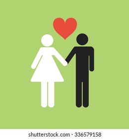 Interracial couple icon.