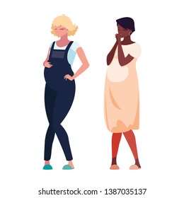 interracial couple of pregnancy women characters