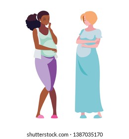 interracial couple of pregnancy women characters