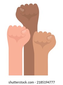 interracial fists hands protesting icon