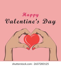 Interracial Hands Forming Heart Shape- Perfect for Valentine Day