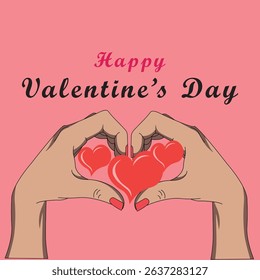 Interracial Hands Forming Heart Shape- Perfect for Valentine Day