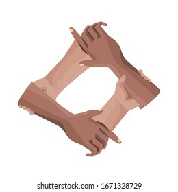interracial hands human interspersed isolated icon vector illustration design
