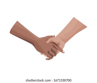 interracial handshake human isolated icon vector illustration design
