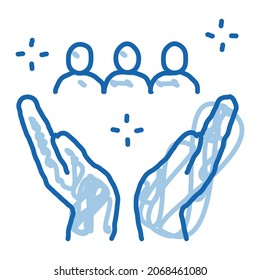 interracial idyllic sketch icon vector. Hand drawn blue doodle line art interracial idyllic sign. isolated symbol illustration