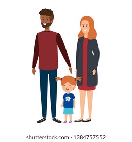 interracial parents couple with daughter characters