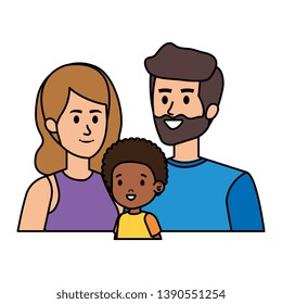 interracial parents couple with son characters