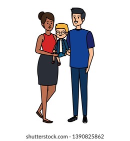interracial parents couple with son characters