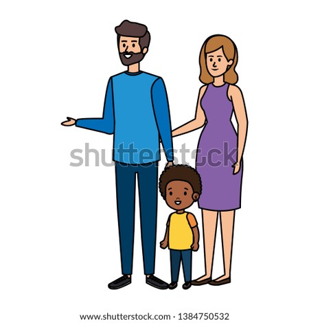 interracial parents couple with son characters