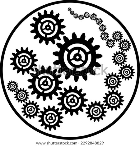 Interrelated gears in a circle