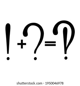 Interrobang. Signos interrogativos y exclamatorios marca de puntuación, ligadura. ilustración de preguntas icono de diseño plano aisladoIlustración dibujada a mano sobre fondo blanco.Para tarjetas, carteles, pegatinas