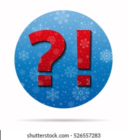 interrogation and exclamation christmas icon in circle