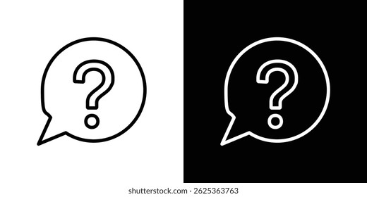 Interrogation icon concept stroke on white background