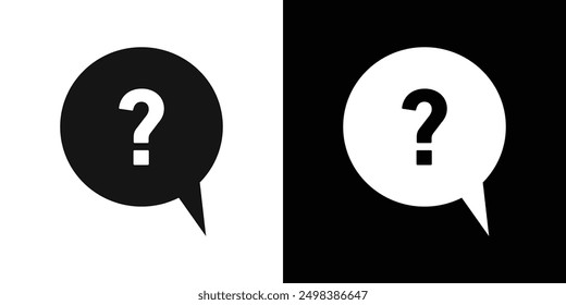 Interrogation icon flat line symbol set.