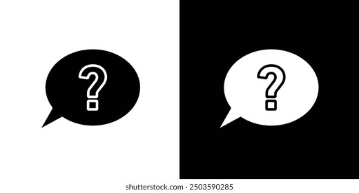 Interrogation icon Flat vector set outline