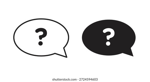 Interrogation icon with line and silhouette versions.