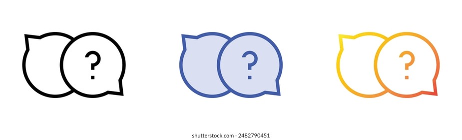 Abfragesymbol Lineares, blaues Füllungs- und Verlaufsstil-Design auf weißem Hintergrund