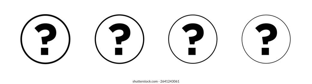 Interrogation icon Outline sign symbol set