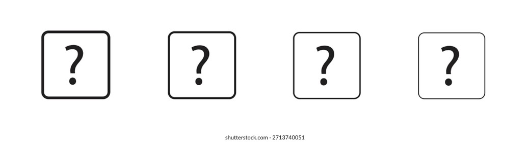 Símbolo de contorno de icono de interrogatorio. Colección de trazo editable.