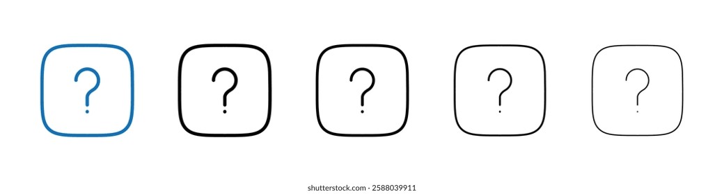 Interrogation icon Outline vector logo for web ui