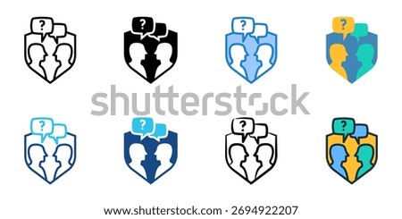 Interrogation icon set multiple style collection 
