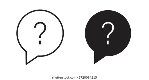 Iconos de interrogatorio de color negro en varios estilos