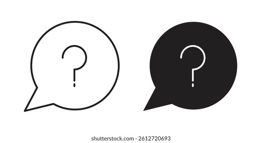 Interrogation icons in black fill and line style