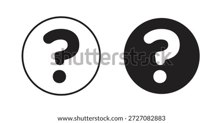 Interrogation icons set. Simple line vector illustration