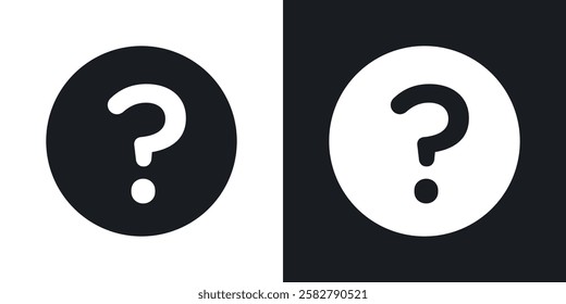 Interrogation icons set vectors black and colored style