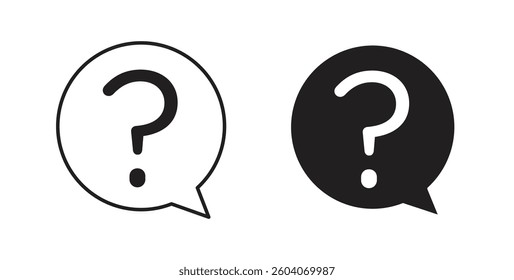 Interrogation icons. thin line vector icons