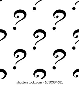 Interrogation Seamless Pattern With Question Marks. Simply Endless Texture Of Query or Quiz Symbols