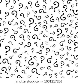 Interrogation Seamless Pattern With Question Marks. Simply Endless Texture Of Query or Quiz Symbols