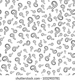 Interrogation Seamless Pattern With Question Marks. Simply Endless Texture Of Query or Quiz Symbols