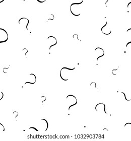 Interrogation Seamless Pattern With Question Marks. Simply Endless Texture Of Query or Quiz Symbols