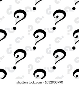 Interrogation Seamless Pattern With Question Marks. Simply Endless Texture Of Query or Quiz Symbols