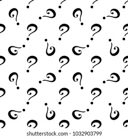 Interrogation Seamless Pattern With Question Marks. Simply Endless Texture Of Query or Quiz Symbols