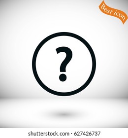 interrogation sticker icon, flat design best vector icon