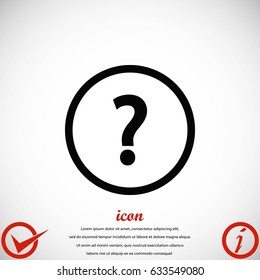 interrogation sticker icon, flat design best vector icon