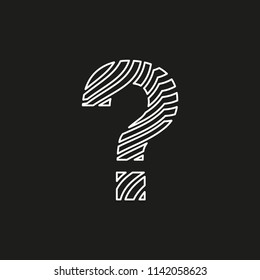 interrogation symbol curved lines in motion editable vector
