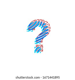 interrogation symbol effect textured curved lines with footprint appearance